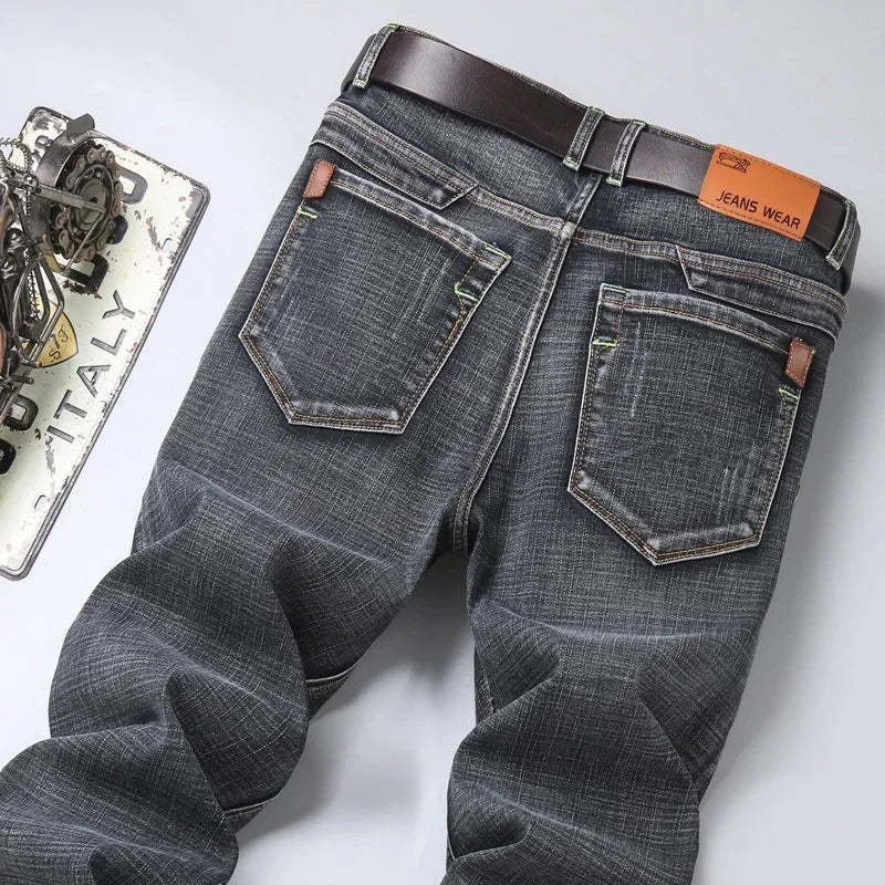 2025 Men New 28-40 Men's Classics Pants Straight Business Blue Black
