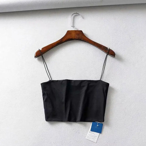 2024 Summer Women's Crop Top Sexy Elastic Cotton Camis sleeveless