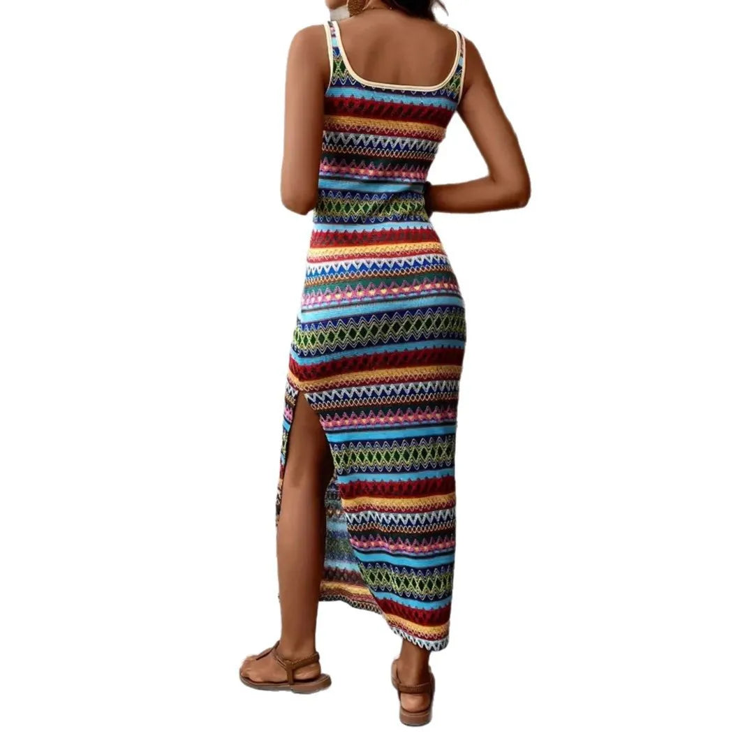 2026 Summer New Bohemian Fit Striped Blouse Women's Dresses Elegant