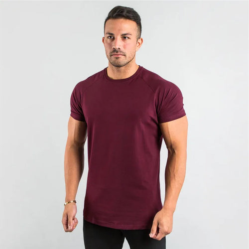 T Shirt Men Casual Short Sleeve Muscle Joggers Bodybuilding Tshirt