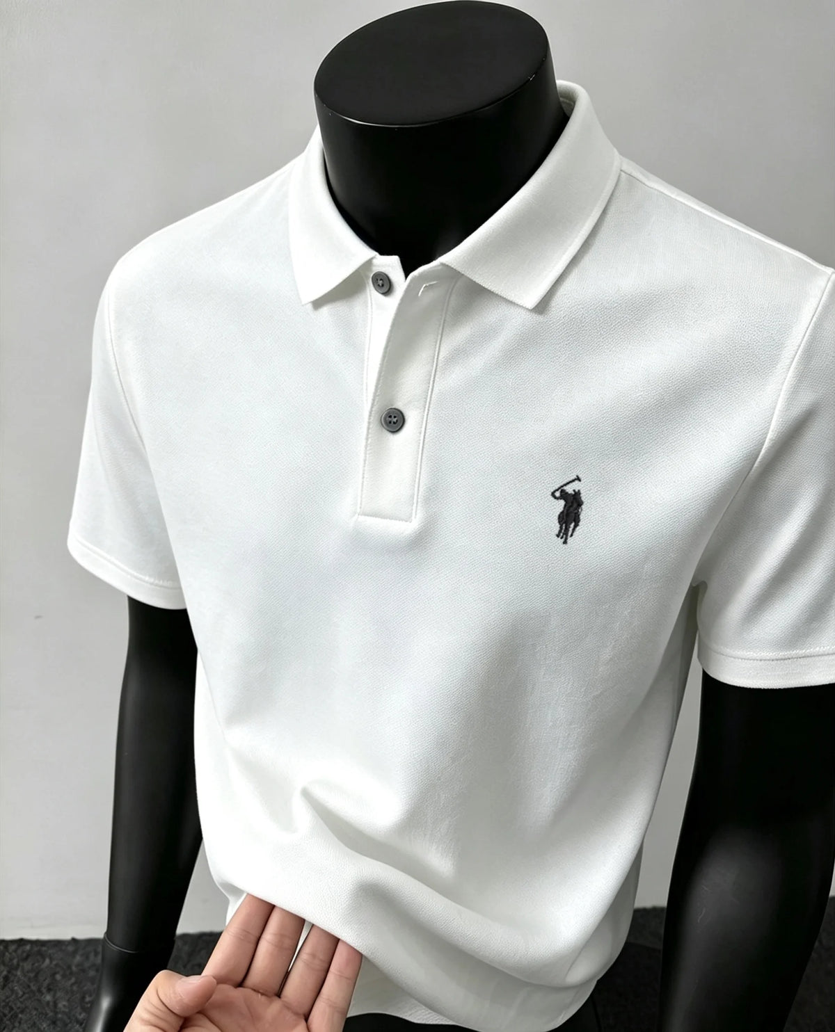 100% pure cotton high-end brand men's short sleeve polo shirt 2026