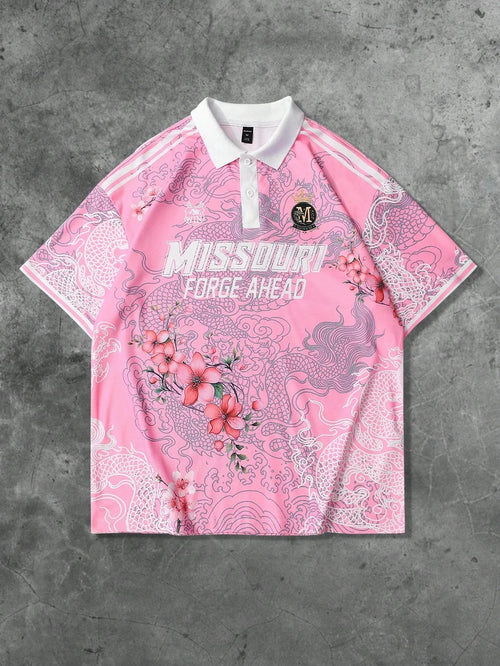 The 2025 summer new men's short-sleeved POLO shirt features a casual