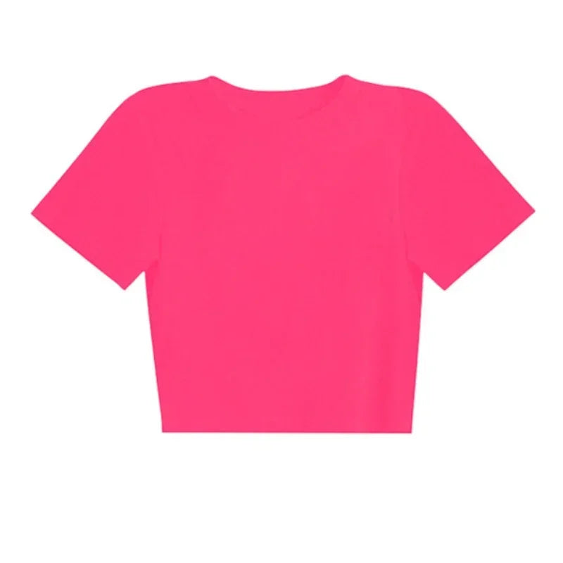 Summer 2026 Solid Basic Short Sleeve Womens Tshirt Casual Black White