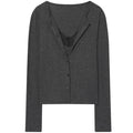 HXAO Cropped Lace Top Woman Blouses Autumn Grey Beige Shirts & Blouses