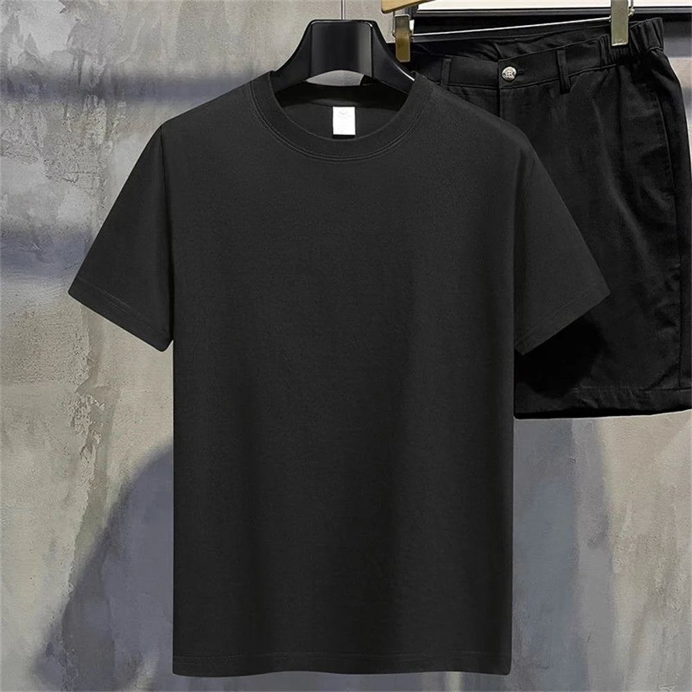 Summer Men T Shirt Cotton Tops Women Solid Color Blank Tshirts O-neck