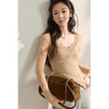 MISHOW Elegant Lace Straps V-Neck Long-sleeve Top Two Piece for Women