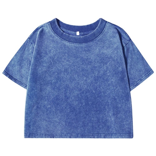 Solid Slim Washed T-Shirt Female Fashion Soft Cotton Streetwear Casual