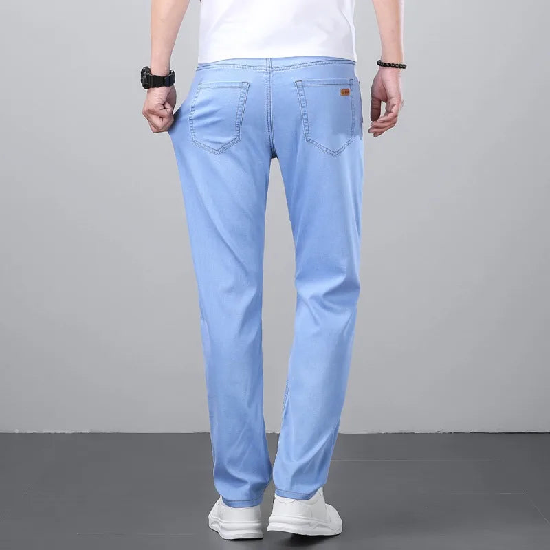 2026 Spring Summer 70% Lyocell Jeans Regular Fit Straight Ice Silk