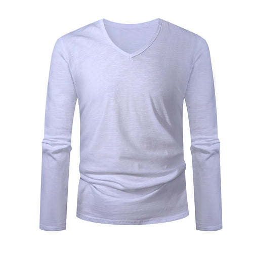 100% Cotton Men T Shirt Long Sleeve High Quality Male Tshirt Casual