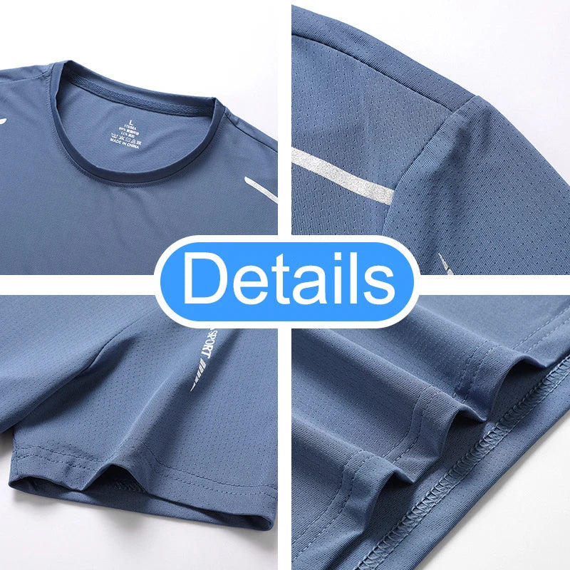 CHRLCK Men's Running Quick Drying T-shirts Breathable Hiking Fishing