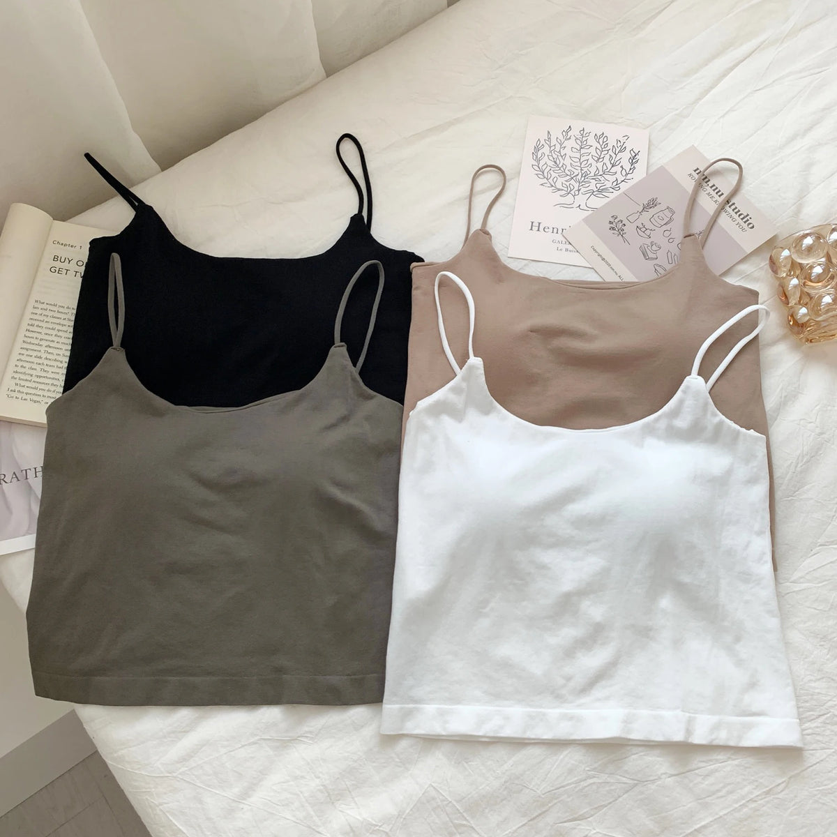 Zjaiss 2026 Summer Pure Desire Sexy Camisole Top Adjustable Spaghetti