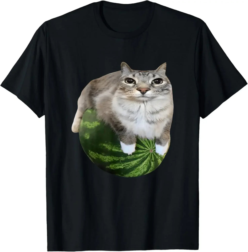 Watermelon Cat Silly Cat Meme T-Shirt A Hilarious Watermelon Print