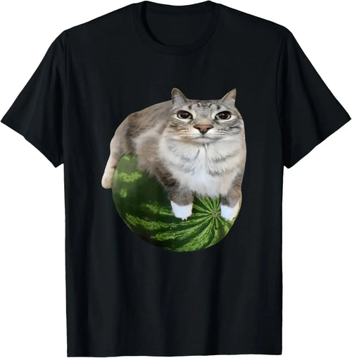 Watermelon Cat Silly Cat Meme T-Shirt A Hilarious Watermelon Print