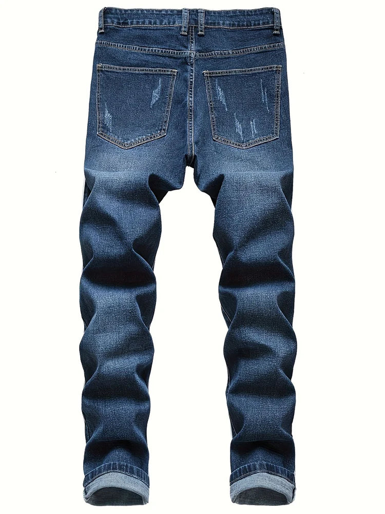 New men's plus size slim fit jeans high stretch casual denim shorts
