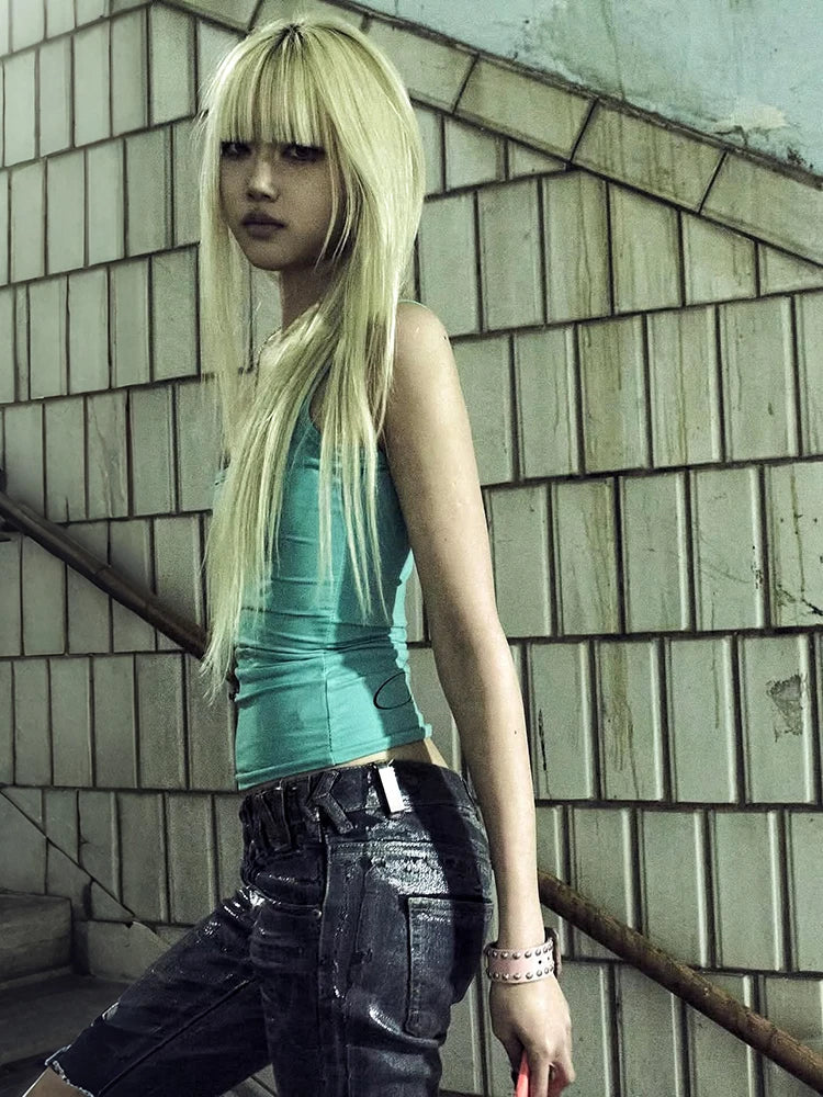 Nibber Leisure Patchwork Lace Women Camisole Skinny Music Festival