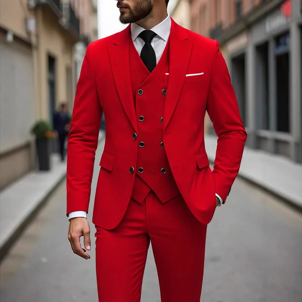 Classic Wedding Tuxedos Slim Fit Bridegroom For Men 3 Pieces Groomsmen