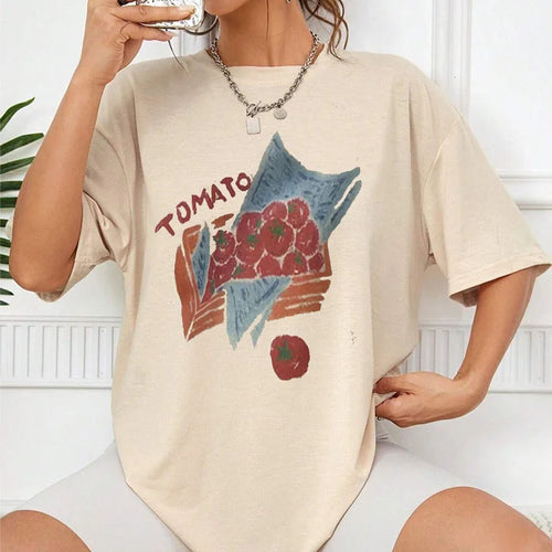 2022 Tomato Sweet 90s Trend Casual T-shirts Clothes Women Female