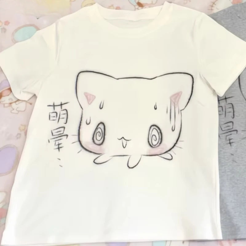 Japanese Oversized T Shirt Women Clothing Short Sleeve O-neck Cute