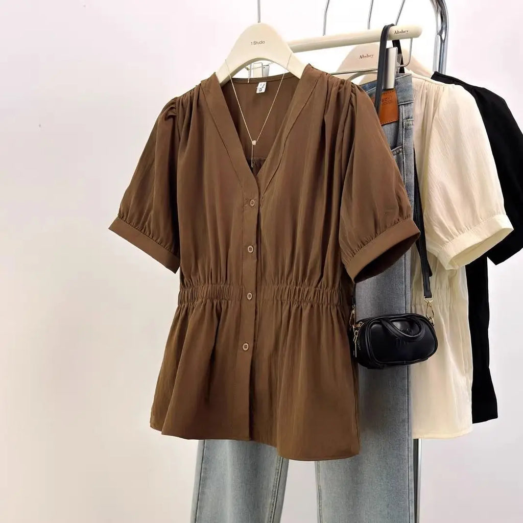 200 Pounds Plus Size Office Lady Shirt And Blouse Solid Top Women