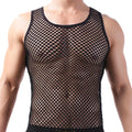Fashion Tank Tops For Men Hollow Out Undershirt Mesh Breathable