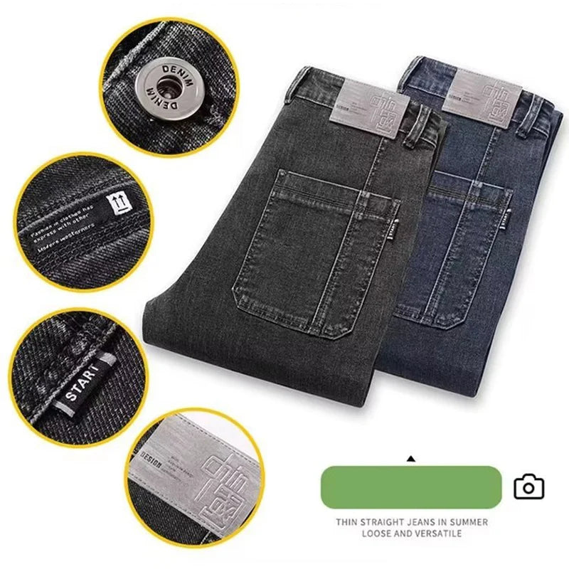 Men's Daily Multi Pockets Narrow Leg Denim Pants Designer Brand Hot