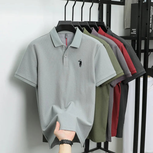 100% pure cotton men's breathable short sleeve T-shirt high-end luxury