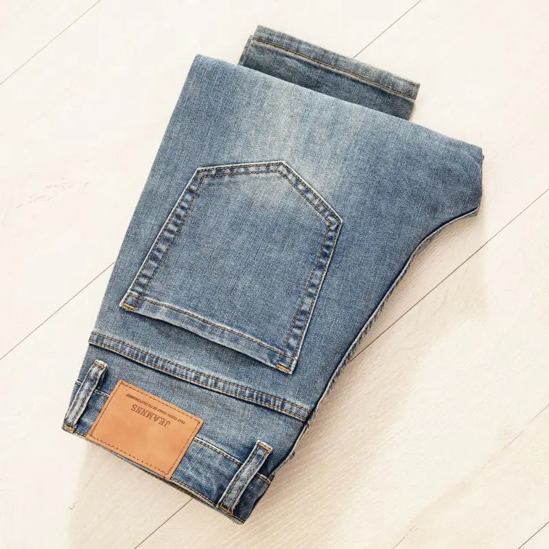 Men's Fashion Business Jeans Classic Style Casual Elastic Slim Fit