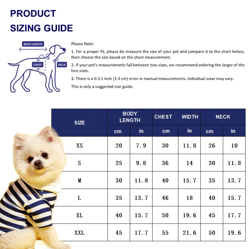 Summer Polo Shirt for Dogs Puppy Clothes Bichon Frise Chihuahua Stripe