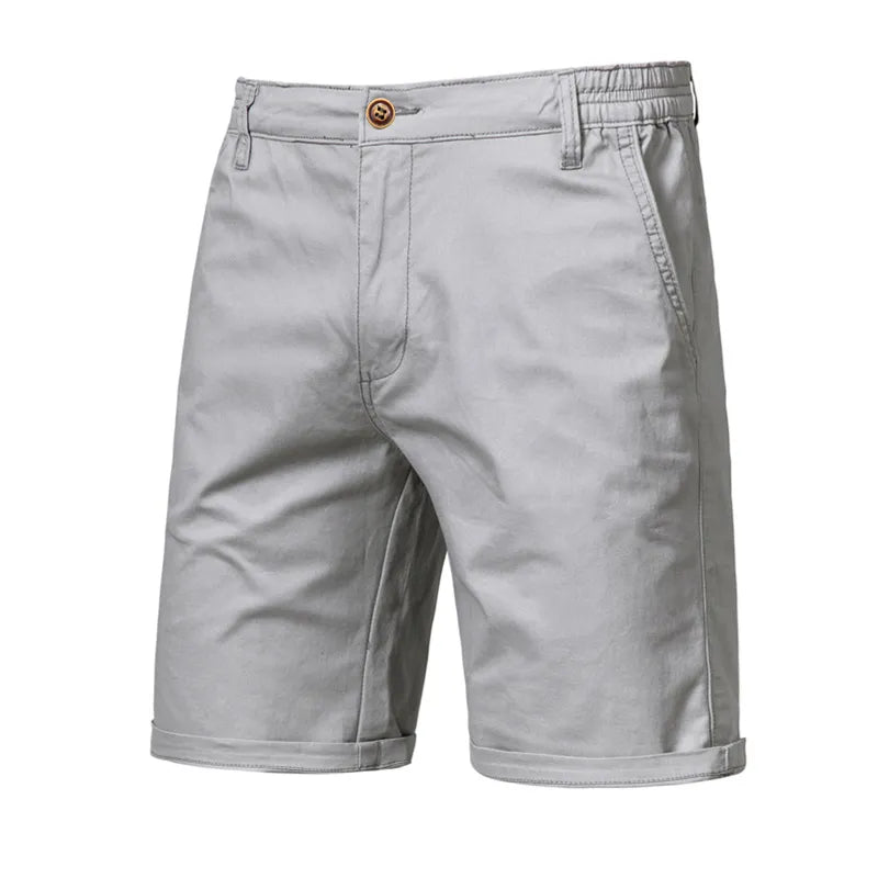 2021 New Summer 100% Cotton Solid Shorts Men High Quality Casual Business Soci