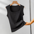Women Solid Sleeveless Tank Top Camisole，Summer Basic Stretchy Square