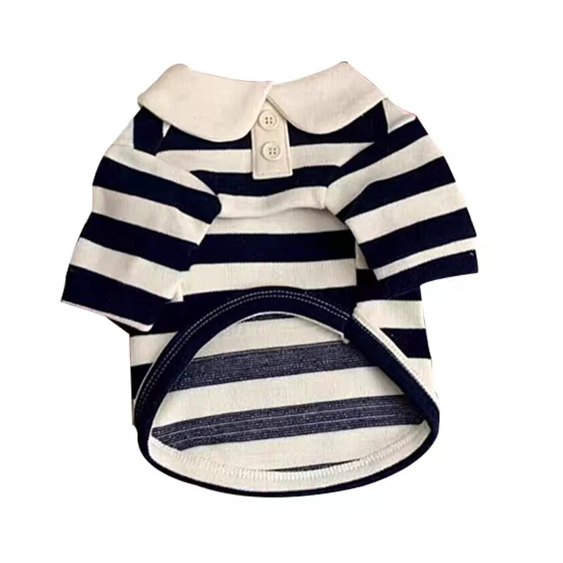 Summer Polo Shirt for Dogs Puppy Clothes Bichon Frise Chihuahua Stripe