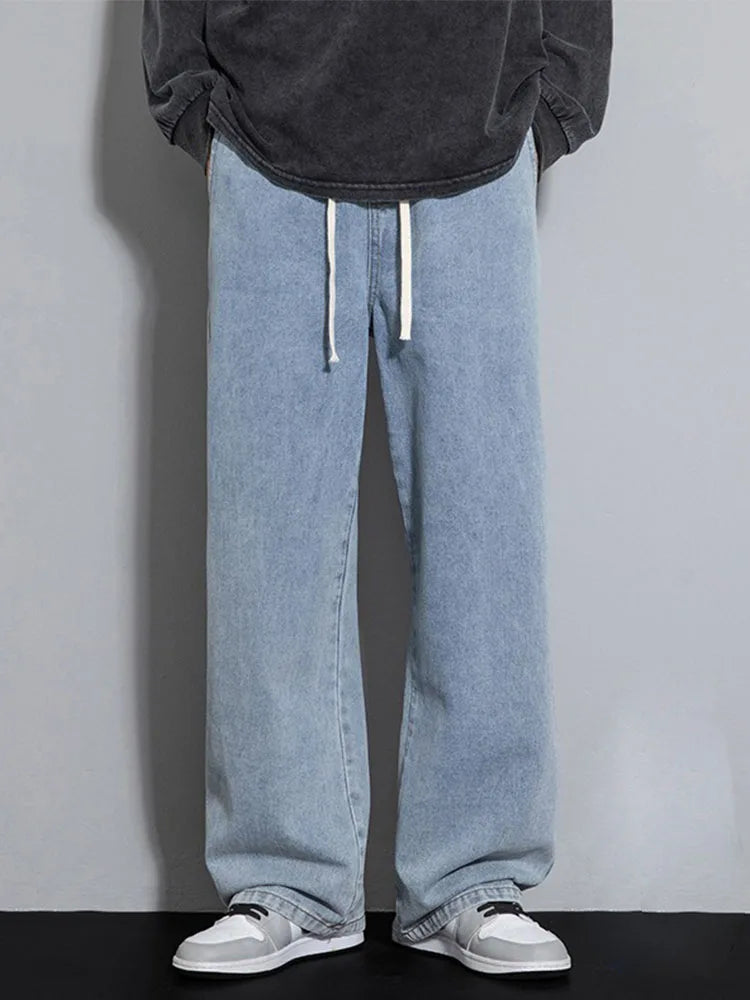 Dragging Streetwear Loose Jeans Men Korean Style Fashion Loose
