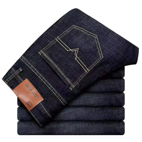 Men Fashion Straight Jeans Men Stretch Slim Fit Workwear Pants