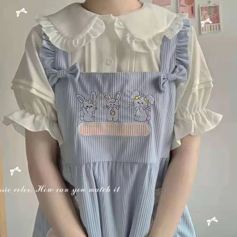 Zoki Japanese Sweet Women Blouses Lolita Style White Kawaii Peter Pan
