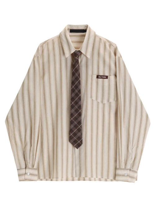 Women Striped Shirts and Blouses Y2k Korean Harajuku Elegant Long