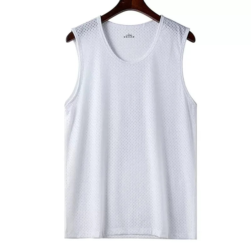 Men's Ice Silk Mesh Vest Lightweight Sports Summer Wear Sleeveless