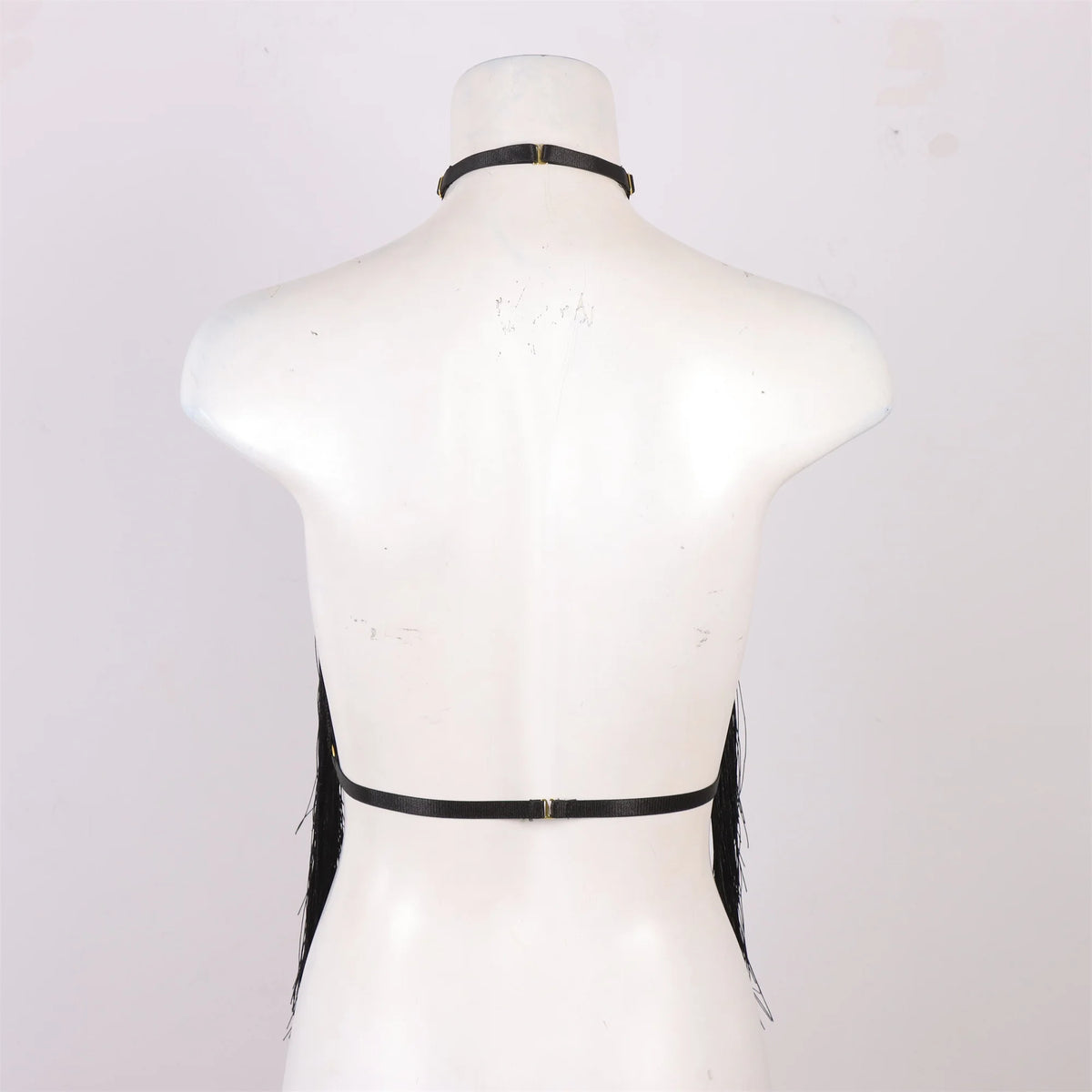 Body corset Goth crop top seat belt black camisole with tassel