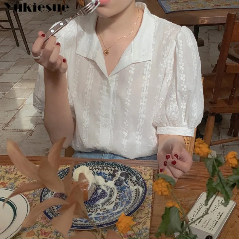 Shirts Women All-match V-Neck blouse shirts and tops  Korean Style