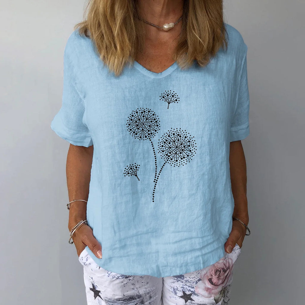 Women Solid Colour Cotton Linen Blouse Top 2026 Summer Casual Harajuku