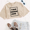 Personalized Crop Tops T-shirt Custom Text Name Tsihrts Add Your Own