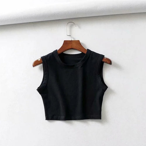 2024 Summer vintage white crop tops women biker black punk sexy tank