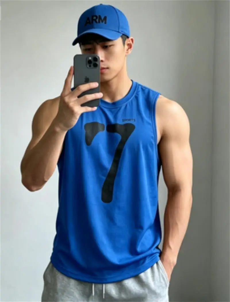 Running Tank Top Men Summer Sport Gym Vest Quick Dry Training Tanktop