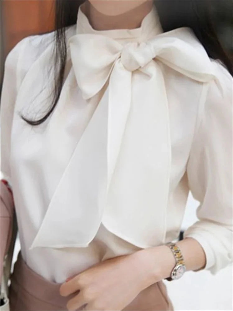 Women Spring Summer Style Chiffon Blouses Shirts Lady Casaul Long