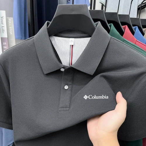 100% pure cotton 2026high-end brand men's short sleeve polo shirt
