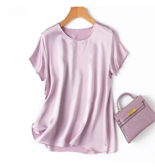 100% Mulberry Silk 19 Momme Charmeuse Silk Women Tank Top T-shirt