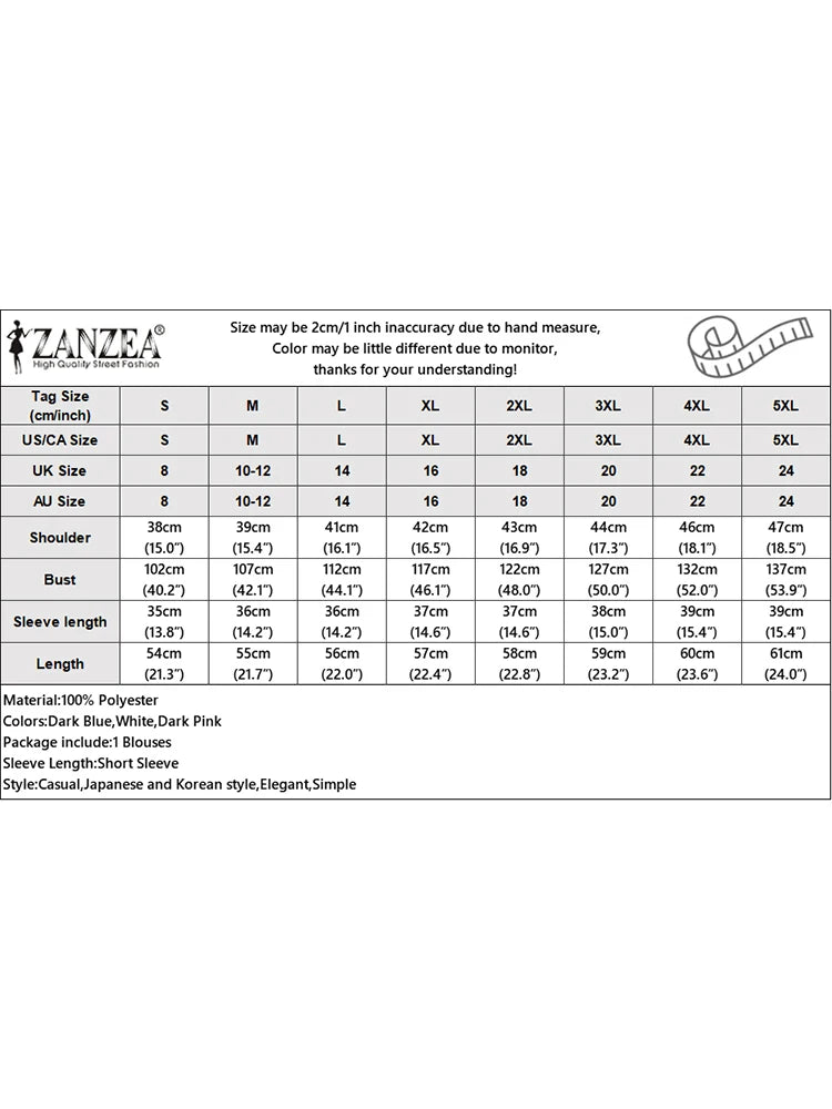 ZANZEA Women Summer Chic Blouse Korean Fashion Puff Short Sleeve Tops