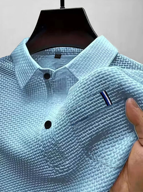 Summer ice silk lapel pocket POLO shirt, men's short-sleeved T-shirt,