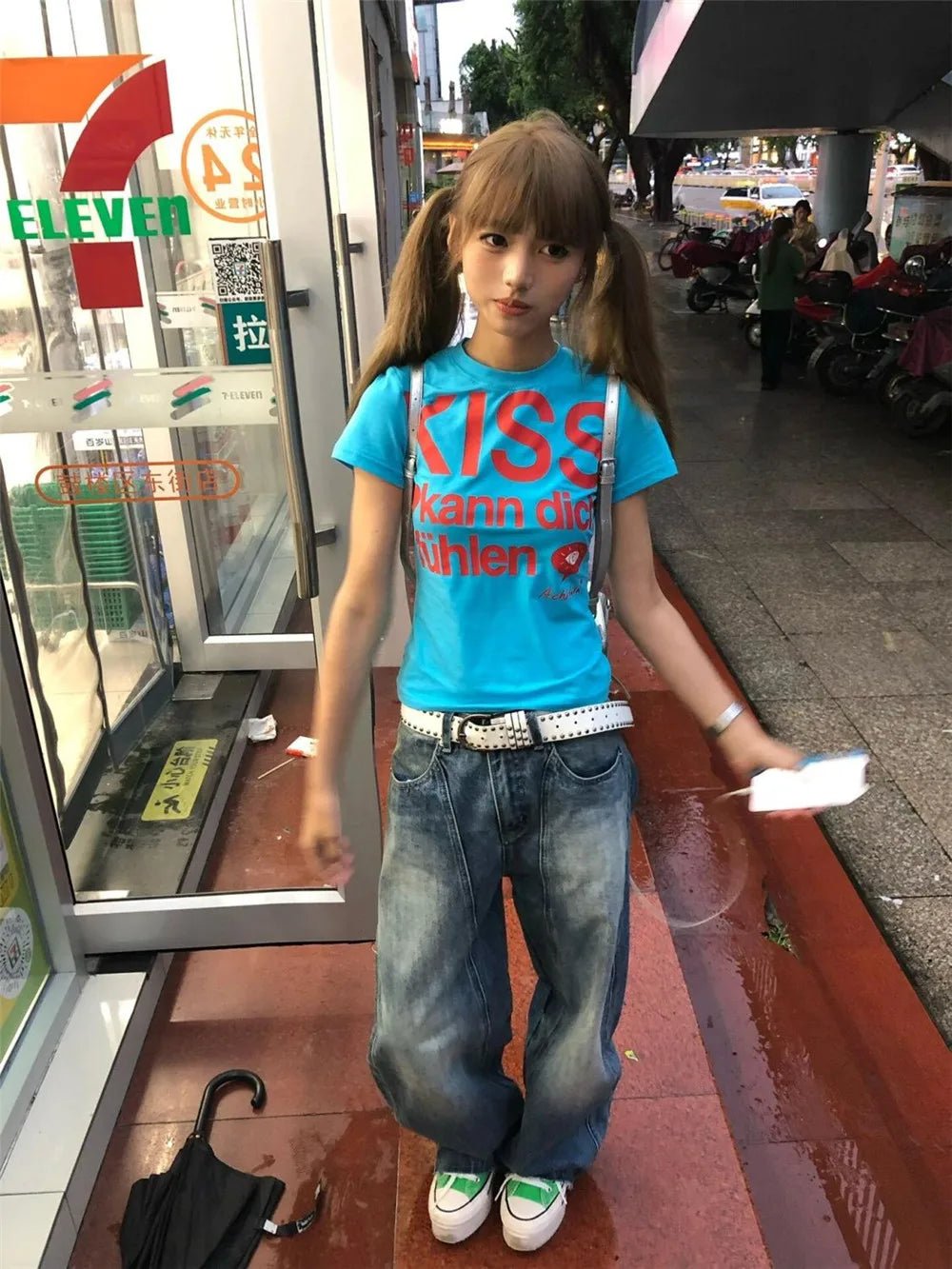 Y2k Letter Print T-shirt American Japanese Retro 90s Fashion 2000s