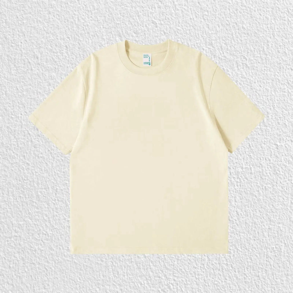 Pure White 260g Heavy T-shirt Men's Summer Pure Cotton Short-sleeved