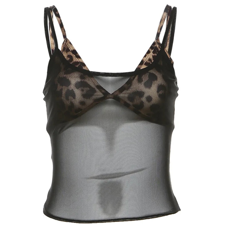 2026 Summer Camis Tanks Vest Women V-neck Sleeveless Leopaed Crop Tops